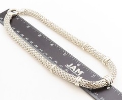 925 Sterling Silver Shiny Polished Hollow Round Link Chain Necklace NE1481