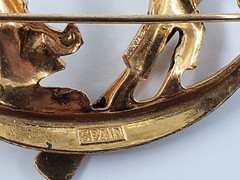 Vintage Damascene Gondolier Oarsman & Woman, Spain, 2″ X 1.25″
