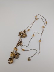 Vintage Marked Korea Dangling Noah’s Ark Animal Charm Beaded Necklace 30in