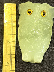 Vintage Rare Original Jade Nephrite Owl Figurine