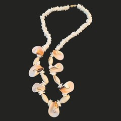 Vintage Shell Necklace Dangle Pendant Beach Surfer Coastal Statement 18 Inch