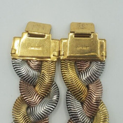 Monet Woven Necklace an Bracelet Set Gold Rose Gold Silver Vintage