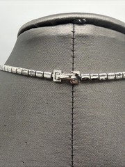 Vintage Trifari Alfred Phillipe Silver Tone Rhinestone Necklace Choker Flowers
