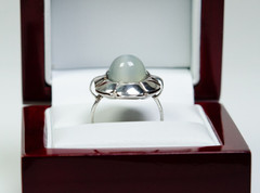 835 Silver – Antique Art Nouveau Ring – Moonstone