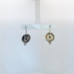 Estate 925 Sterling Silver Pearl Drop Earrings Vintage Modern Artisan Jewelry AA