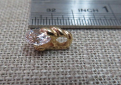 Vtg New old Stock 14k Solid Y. Gold Cubic Zirconia Charm .99 Grams