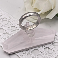 Men’s Dome 925 Sterling Silver Plain Wedding Band Ring, size 11.25