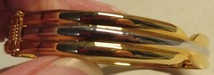 BRACELET Vintage Bangle Gold & Silver Tone Banded Unbranded Fashion Jewelry 8″OD