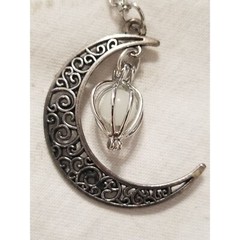 Vintage Necklaces Silver Tone Moon Shaped Black Crystals Dangle Earrings Set 3