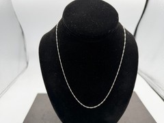 1.41g Vintage Sterling Silver 925 Twisted Curb Link Necklace 18 in M