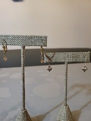 Vintage Silver & Gold Tone Danglers Earrings Beautiful Petite Style L14