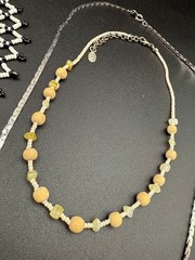 Lot of Five Vintage Necklaces Boho Beaded Wood Serpentine Prehnite Seed Beads