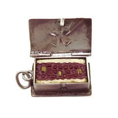 Vintage Sterling Silver Sweets for the Sweet Box of Chocolates Charm 1940s-1950s