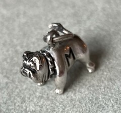Vintage Sterling Silver Charm Of English Bulldog University Of Michigan Mascot