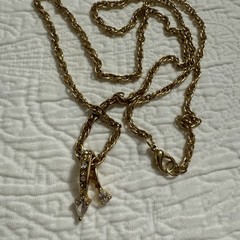 Antique Designer Stunning Zircon Pendant 32 In Stunning Rope Chain So Classy!