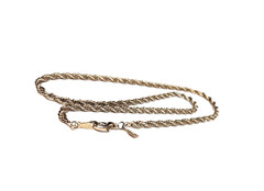 Vintage Revlon Rope Twisted Chain Necklace 18″ Silver Tone Costume 4mm Wide GUC