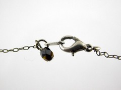 Vintage Sterling Silver Faceted Glass Drop Pendant Necklace 17.75 Inch Chain 925