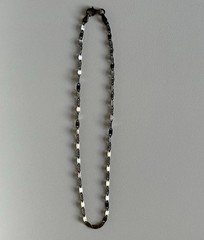 Vintage 925 Sterling Silver Mariner Chain 11” Bracelet Deep Oxidized 2.5mm ITALY
