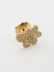 Signed ORIGINAL $9000 2ct VS Fancy INTENSE PINK YELLOW Diamond 18k Gold Earrings