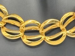 Vintage Napier Necklace and Bracelet Set Chunky Gold-Tone Links 1980s and Signed