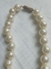 Vintage Faux Pearl Knotted Necklace 16 Inches. As Pictured -VM162