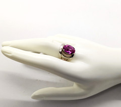Vintage Luxury Soviet RING Silver⭐️875 with Big Bright Ruby -10.5US (20mm) | #77
