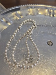 vintage eyeglass chain necklace Pearl And Clear Beads