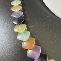 Vintage Lucite 20-Inch Necklace Square Beads Stacked Multicolored