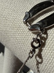 Vintage Monet Large Open Link Silver Tone Bracelet Safety Chain 7 inches