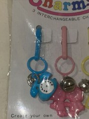 Charm-It VTG 1995 Clip On Bell Charms Telephone Notepad Friends New Old Stock