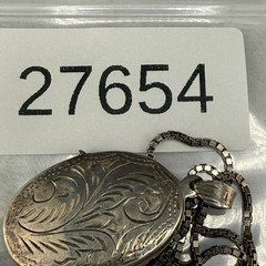 Vintage Sterling Silver Locket Engraved 24”