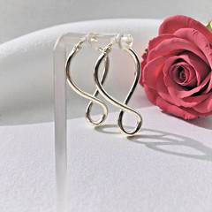 Vintage Designer 925 Sterling Silver Twist Tube Drop Dangle Earrings, 1.25″