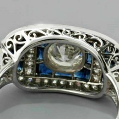 3.50Ct Art Deco Style Lab Created Diamond Anniversary 14K White Gold Finish Ring