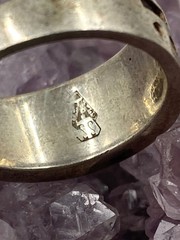 Vintage Sterling Silver Inlay Band Ring Size 10