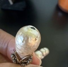 Vintage Miriam Haskell Faux Baroque Pearl Pendant UNSIGNED Wired Choker “AS IS”