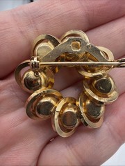 Judy Lee Brooch Celeste Rhinestone Circle Unsigned Vintage