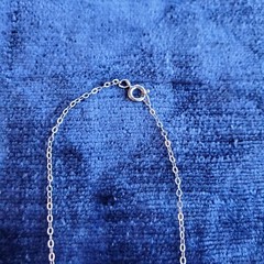 18″ Necklace Open Heart Pendant 4 Stones Silver Tone Marathon Co Dainty READ