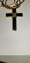 Reversible Vintage Gold Tone Cross & 24″ Chain