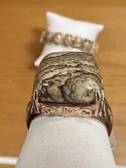 Jasper Signed JZ Tennis Bracelet And Ring Set Matching Rose Gold Tone Plated