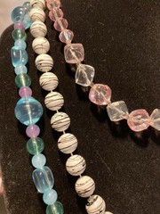 Lot of 3 Vintage Lucite/Acrylic Beaded Necklaces 17 in, 24 in, 28 in