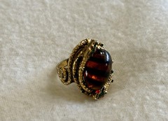 Vintage ART Signed Double Snake Poison Ring 8.5 Adjustable