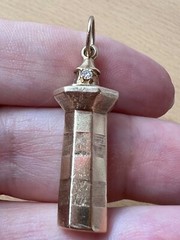 VINTAGE 14K GOLD DIAMOND LIGHTHOUSE CHARM PENDANT SOLID CUSTOM MADE NAUTICAL