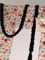 Antique 1920s Art Deco French Jet Glass Flapper Necklace, Woven Multi-Bead Laria