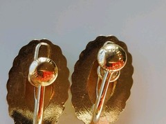 Vtg 1/20 12KT GF Victorian Design Floral Etched Screwback Earrings—11-25