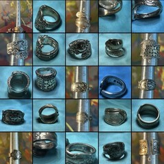 Amelia Silver Plate Vintage Mixed Lot: 9 Rings & Bracelets Silver Plate Metal