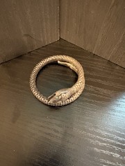 whiting & davis bracelet snake serpent sterling wrap mesh adjusts nice patina
