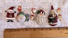 Lot of 7 Christmas Santa Vintage Brooches Pins Earrings 1970s-2000s?