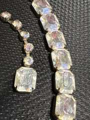 Aurora Borealis Rhinestone Rivière Necklace Mid-20th Century