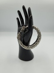 Vintage Asian Silver Plated Foo Dog Cuff Bracelet