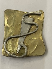 vintage copper and metal brooch
